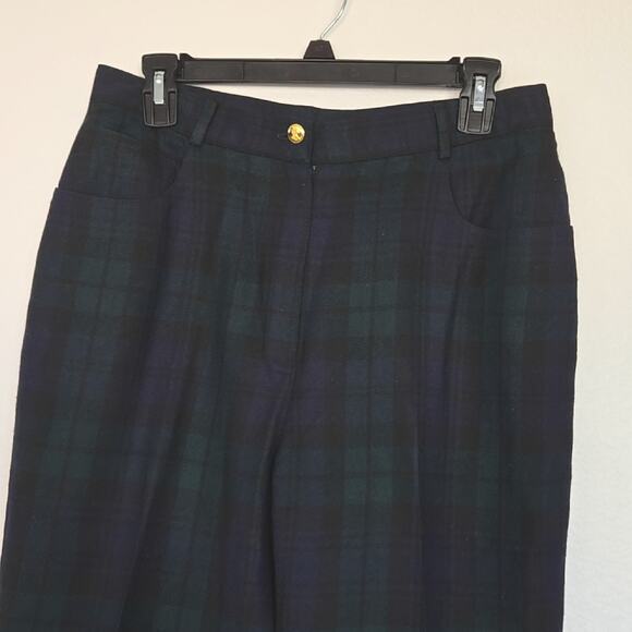 Lauren Ralph Lauren Women’s Blackwatch Tartan Pants – Size 12  100% Pure Wool - Picture 2 of 7